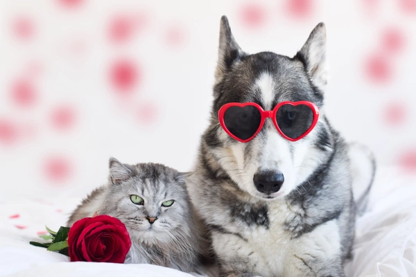 cats and dogs cat and dog happy friends dog wearing sunglasses silly rose dog advisor hq